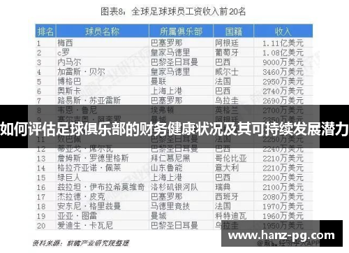 如何评估足球俱乐部的财务健康状况及其可持续发展潜力